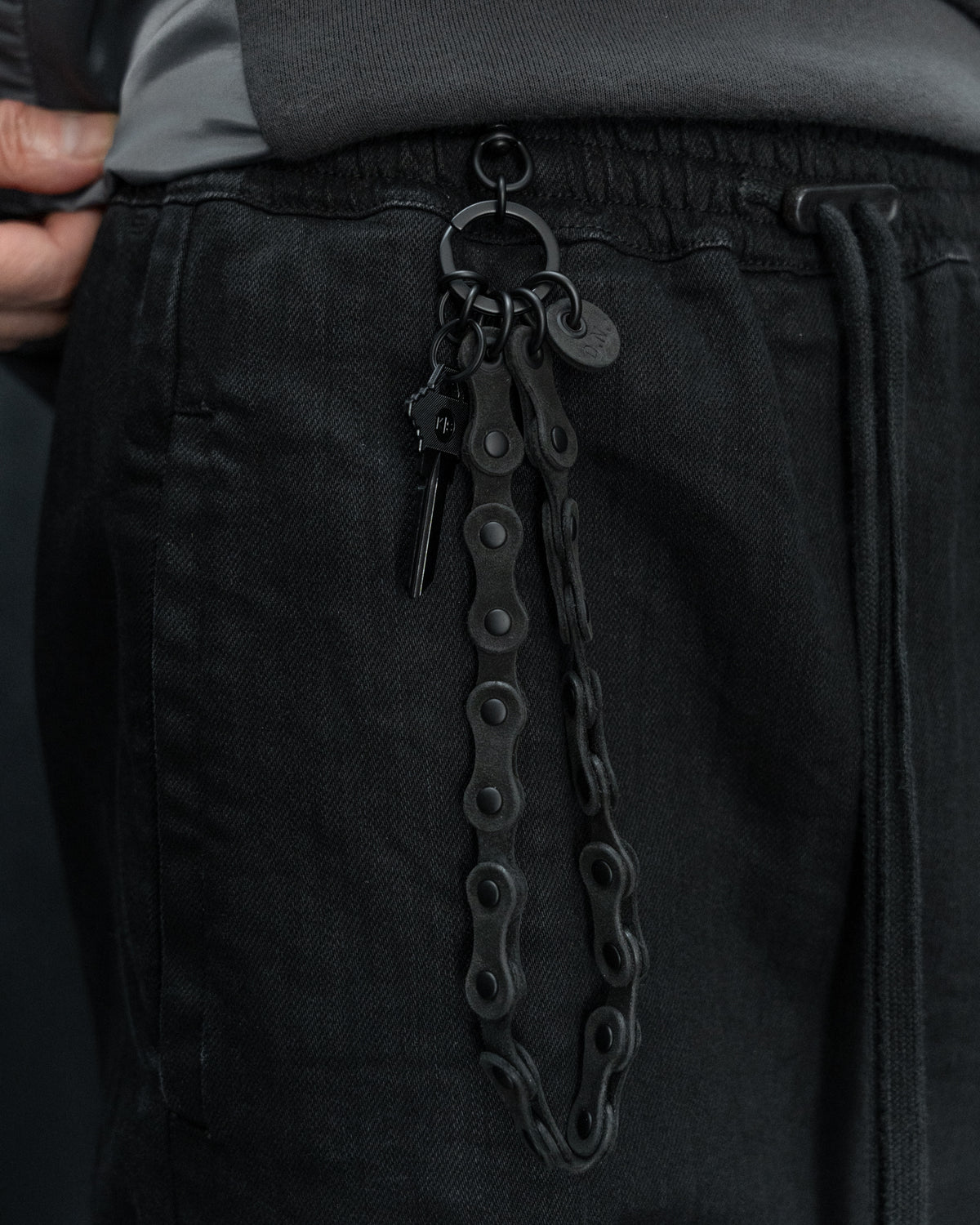 Black Italian Horse Leather Nexo Keychain