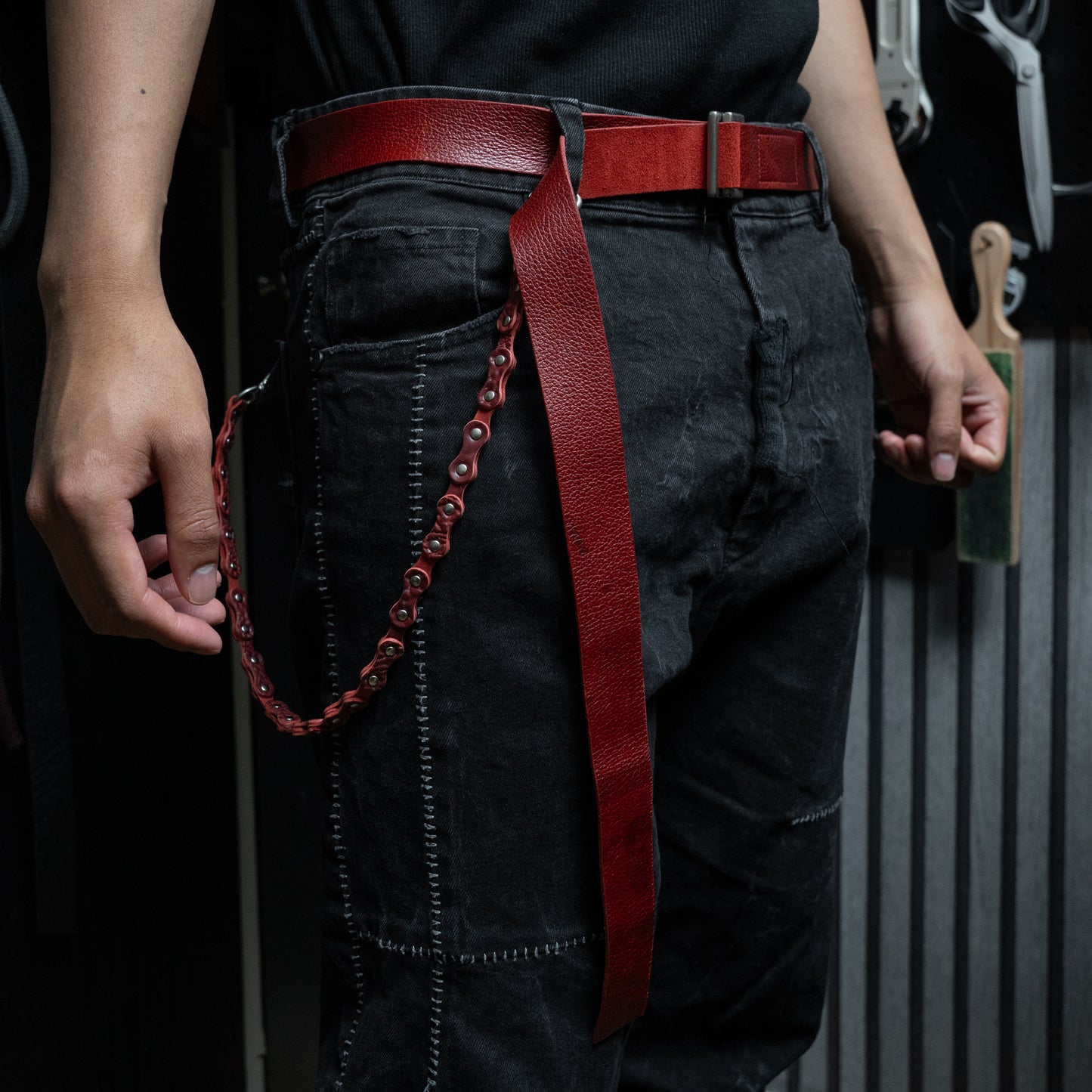 Aro Red Bovine Belt