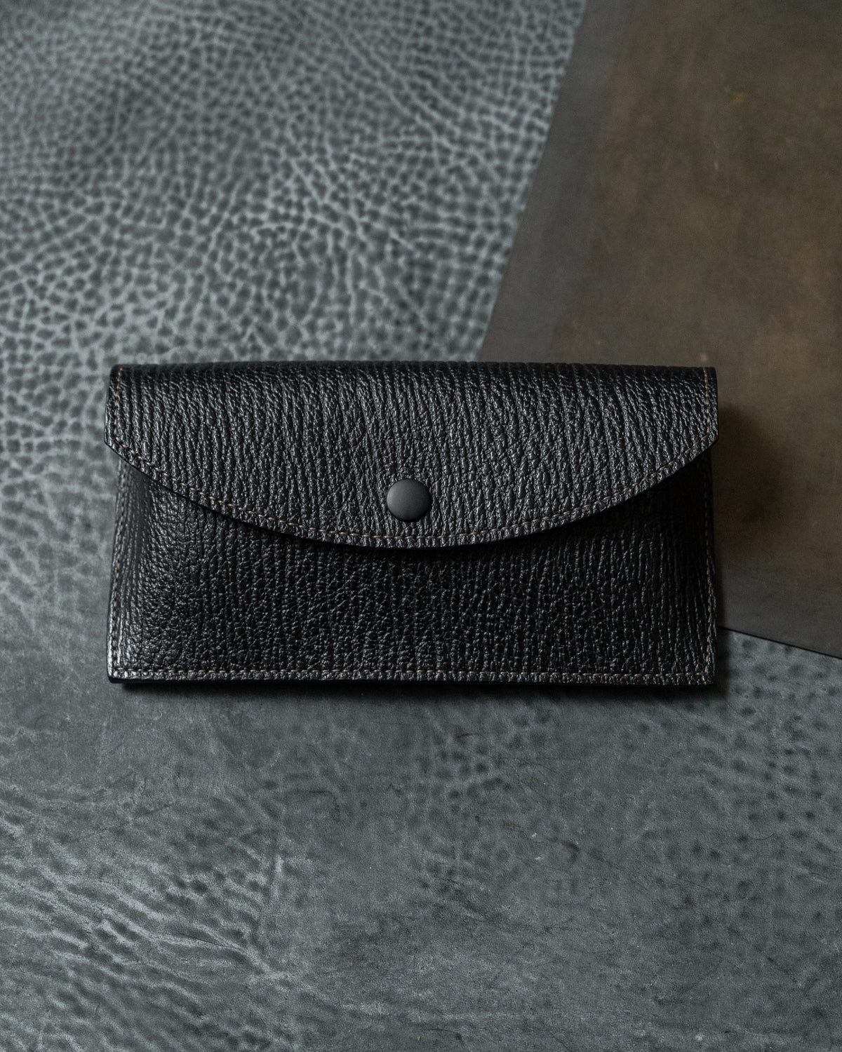Black Tan Italian Leather Eyewear Snap Case