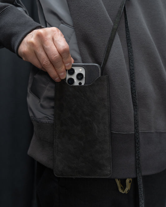Black Horse Leather Talon Crossbody Pouch